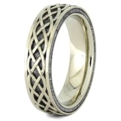 Meteorite Celtic Ring With Twisting Design In Gold 11 Meteorite Celtic Ring With Twisting Design In Gold -Johan Jewelry Shop 4454 2E