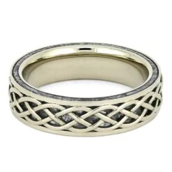 Meteorite Celtic Ring With Twisting Design In Gold 12 Meteorite Celtic Ring With Twisting Design In Gold -Johan Jewelry Shop 4454 3E