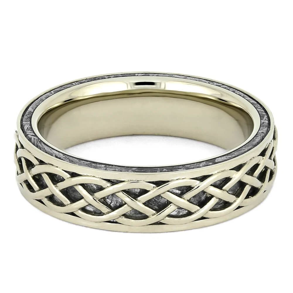 Meteorite Celtic Ring With Twisting Design In Gold 7 Meteorite Celtic Ring With Twisting Design In Gold - Image 5