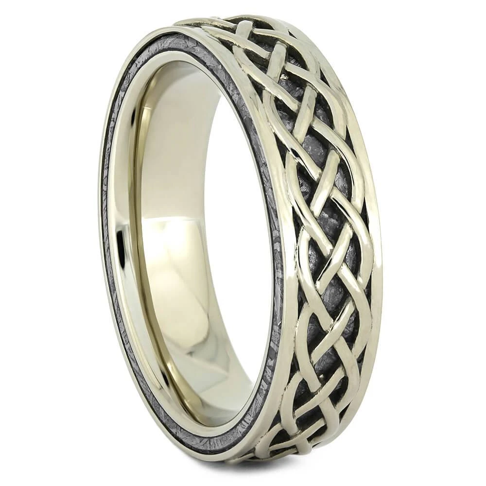 Meteorite Celtic Ring With Twisting Design In Gold 4 Meteorite Celtic Ring With Twisting Design In Gold - Image 2