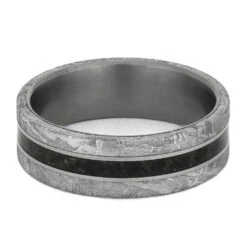 Lava Ring With Meteorite And Matte Titanium -Johan Jewelry Shop 4457 3 E