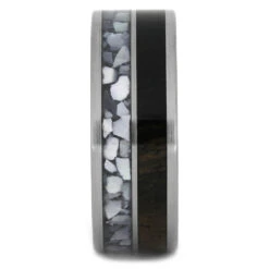 Mother Of Pearl Ring For Men With Ebony Wood -Johan Jewelry Shop 4463 1 E