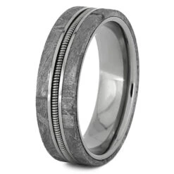 Guitar String Wedding Band In Gibeon Meteorite 11 Guitar String Wedding Band In Gibeon Meteorite -Johan Jewelry Shop 4464 2E