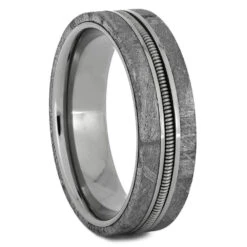 Guitar String Wedding Band In Gibeon Meteorite 9 Guitar String Wedding Band In Gibeon Meteorite -Johan Jewelry Shop 4464E