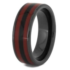 Black & Red Men's Wedding Band -Johan Jewelry Shop 4469 2 E