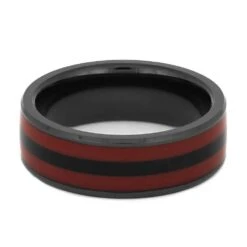 Black & Red Men's Wedding Band -Johan Jewelry Shop 4469 3 E