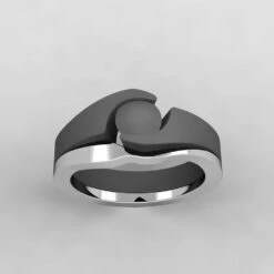 Titanium Shadow Band To Match Engagement Ring -Johan Jewelry Shop 4475CAD