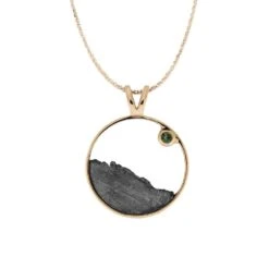 Moldavite And Meteorite Moonscape Necklace -Johan Jewelry Shop 4492 2 3 E 3