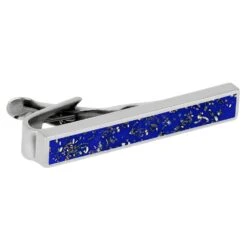 Blue Stardust Cuff Links & Tie Clip Bundle -Johan Jewelry Shop 4504 BL 1 8e740bba e9d4 4def a4ab c0d66147e3db