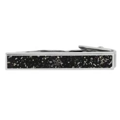 Black Stardust Cuff Links & Tie Clip Bundle -Johan Jewelry Shop 4504 Tie Bar Black Stardust Silver 3 f2d76d40 e757 4e92 a061 40ca04490509