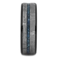 Genuine Meteorite & Kingman Turquoise Ring 9 Genuine Meteorite & Kingman Turquoise Ring -Johan Jewelry Shop 4512 1E