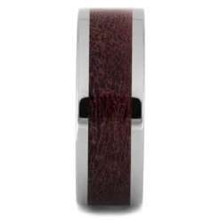 Titanium Wedding Band With Warm Red Deer Antler -Johan Jewelry Shop 4513 RD 1 E