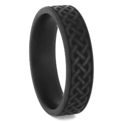 Brushed Black Zirconium Men's Celtic Wedding Band
