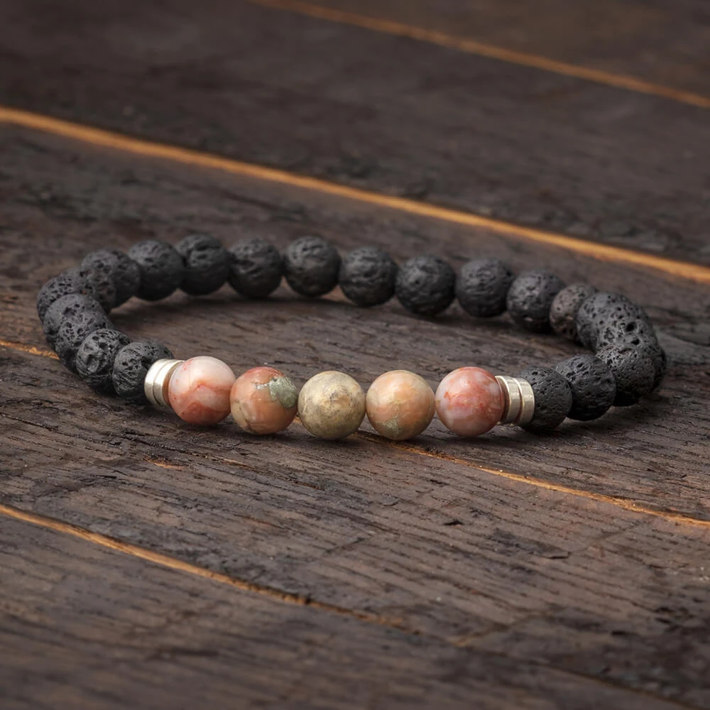 Fossilized Coprolite And Lava Bead Bracelet 3 Fossilized Coprolite And Lava Bead Bracelet