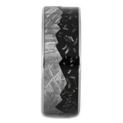 Black Stardust™ Wedding Band With Meteorite Mountain Design -Johan Jewelry Shop 4526 1E