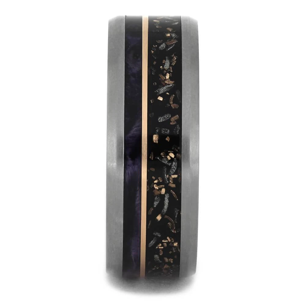 Stardust™ & Purple Wood Men's Wedding Band 5 Stardust™ & Purple Wood Men's Wedding Band - Image 3