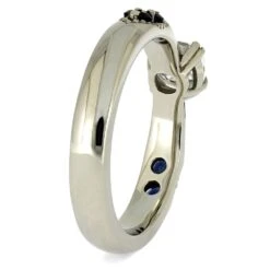 Cathedral Engagement Ring With Sapphire Accents -Johan Jewelry Shop 4564 2E