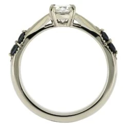 Cathedral Engagement Ring With Sapphire Accents -Johan Jewelry Shop 4564 3E
