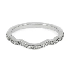 Women's Wedding Band With Diamond Accents Set In Platinum -Johan Jewelry Shop 4568 3E