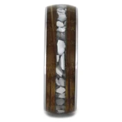 Whiskey Barrel Wood Wedding Band With Crushed Pearl 11 Whiskey Barrel Wood Wedding Band With Crushed Pearl -Johan Jewelry Shop 4590 1E