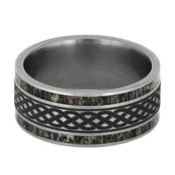 Celtic Knot Wedding Band With Deer Antler -Johan Jewelry Shop 4592 2 E