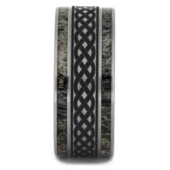 Celtic Knot Wedding Band With Deer Antler 10 Celtic Knot Wedding Band With Deer Antler -Johan Jewelry Shop 4592 E