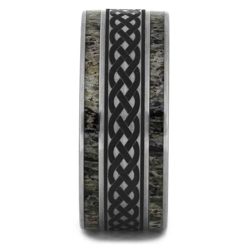 Celtic Knot Wedding Band With Deer Antler 5 Celtic Knot Wedding Band With Deer Antler - Image 3