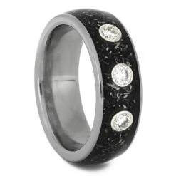 Diamond Wedding Band With Black Stardust™