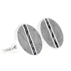 Round Meteorite & Mokume Cuff Links -Johan Jewelry Shop 4602 2E