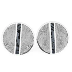 Round Meteorite & Mokume Cuff Links -Johan Jewelry Shop 4602E
