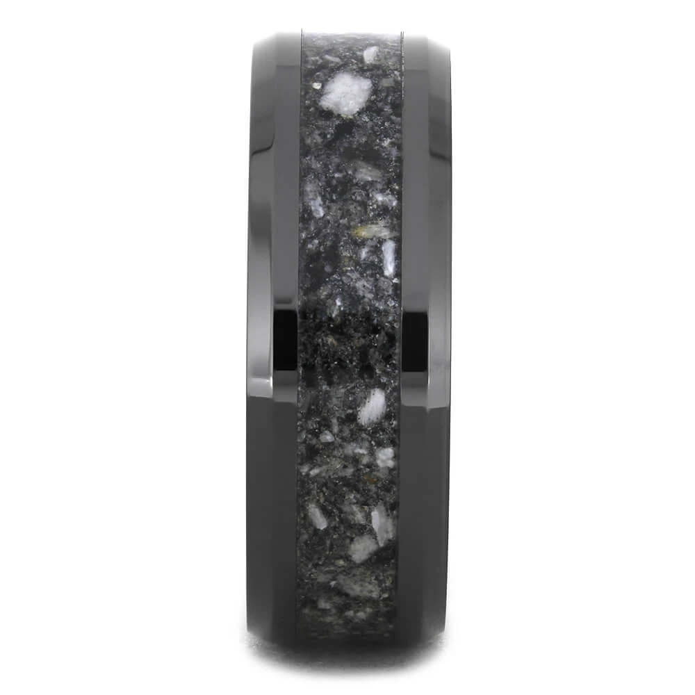 Black Memorial Ring With Beveled Edges 5 Black Memorial Ring With Beveled Edges - Image 3