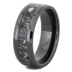 Black Memorial Ring With Beveled Edges 10 Black Memorial Ring With Beveled Edges -Johan Jewelry Shop 4605 2E