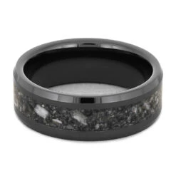Black Memorial Ring With Beveled Edges 11 Black Memorial Ring With Beveled Edges -Johan Jewelry Shop 4605 3E