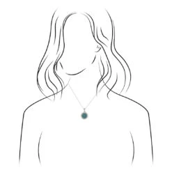 Moissanite Halo Necklace With Opal Inlay 10 Moissanite Halo Necklace With Opal Inlay -Johan Jewelry Shop 4616