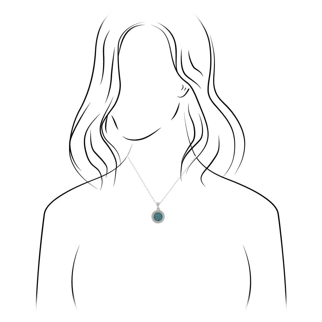 Moissanite Halo Necklace With Opal Inlay 6 Moissanite Halo Necklace With Opal Inlay - Image 4