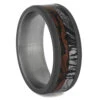Sandblasted Wedding Band With Red, Black, And White Mokume 1 Sandblasted Wedding Band With Red, Black, And White Mokume -Johan Jewelry Shop 4620E