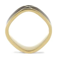 Koa Wood Wedding Band With Yellow Gold Woven Design 13 Koa Wood Wedding Band With Yellow Gold Woven Design -Johan Jewelry Shop 4628 3E