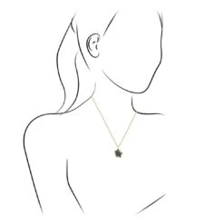 Rose Gold Star Pendant With Meteorite -Johan Jewelry Shop 4630E