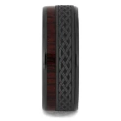 Celtic Men's Wedding Band With Wood 9 Celtic Men's Wedding Band With Wood -Johan Jewelry Shop 4654 1E