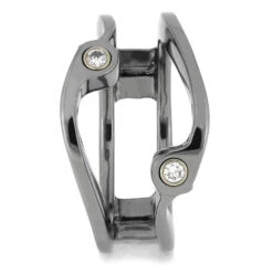 Women's Titanium Ring Guard With Diamond Accents -Johan Jewelry Shop 4665 1E