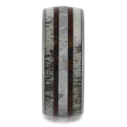 Wood, Meteorite & Antler Men's Wedding Band 10 Wood, Meteorite & Antler Men's Wedding Band -Johan Jewelry Shop 4677 1E