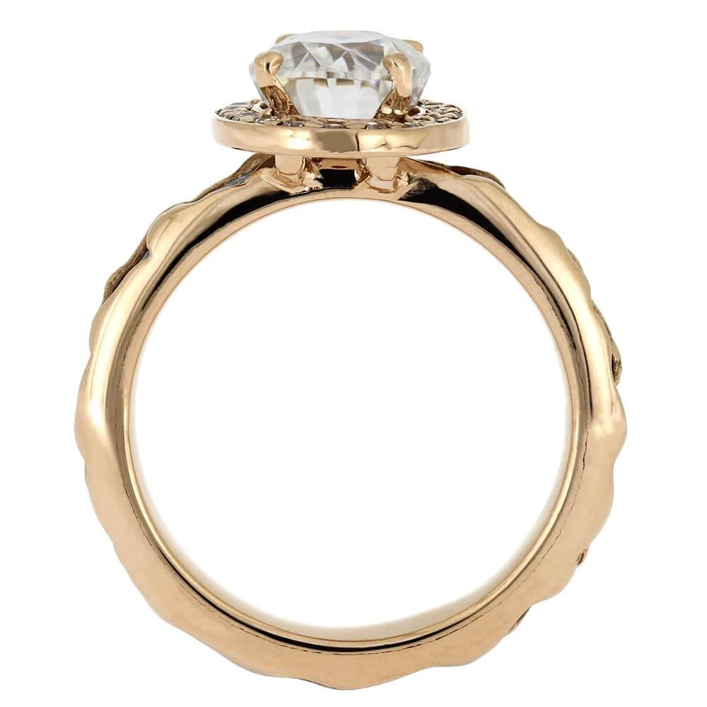 Alternative Halo Engagement Ring With Meteorite Inlay 7 Alternative Halo Engagement Ring With Meteorite Inlay - Image 5