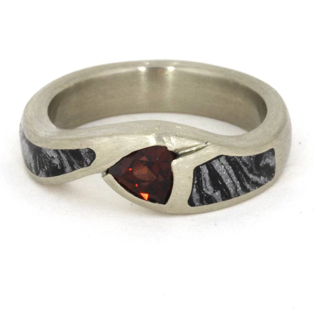 Ruby Engagement Ring With Two Mokume Gane Inlays 6 Ruby Engagement Ring With Two Mokume Gane Inlays - Image 4