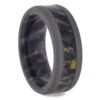Purple Burl Wood Ring In Sandblasted Titanium -Johan Jewelry Shop 4704E