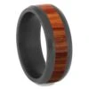 Black Zirconium Ring With Exotic Tulipwood Inlay -Johan Jewelry Shop 4724 WDX