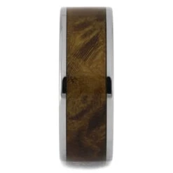 Handmade Olive Burl Wood Wedding Band For Men -Johan Jewelry Shop 4725 1E