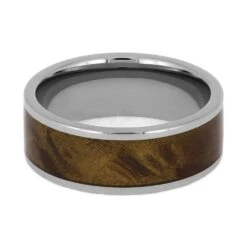 Handmade Olive Burl Wood Wedding Band For Men -Johan Jewelry Shop 4725 3E