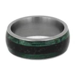 Green Box Elder Burl Ring With Crushed Dinosaur Bone 12 Green Box Elder Burl Ring With Crushed Dinosaur Bone -Johan Jewelry Shop 4728 3E