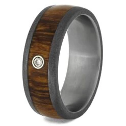 Diamond Wedding Band With Ironwood And Titanium-4734 10 Diamond Wedding Band With Ironwood And Titanium-4734 -Johan Jewelry Shop 4734 2E