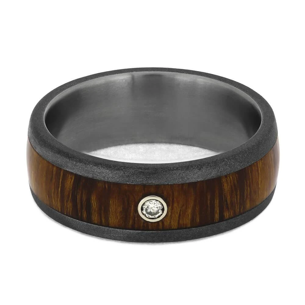 Diamond Wedding Band With Ironwood And Titanium-4734 6 Diamond Wedding Band With Ironwood And Titanium-4734 - Image 4